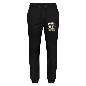 39. Geburtstag Geschenk Mann 1987 Vintage Retro - Stanley/Stella Unisex Bio Jogginghose Mover  - Schwarz - Vorne - Marisol (170cm) & Nik (191cm)