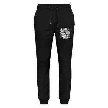Faith Over Fear of No Pizza - Stanley/Stella Unisex Bio Jogginghose Mover  - Schwarz - Vorne - Marisol (170cm) & Nik (191cm)