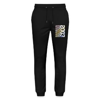LIMITED EDITION 2003 - 23 JAHRE - 23. GEBURTSTAG - Stanley/Stella Unisex Bio Jogginghose Mover  - Schwarz - Vorne - Marisol (170cm) & Nik (191cm)