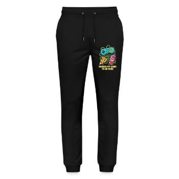 Ich habe mein Spiel für dich pausiert - Stanley/Stella Unisex Bio Jogginghose Mover  - Schwarz - Vorne - Marisol (170cm) & Nik (191cm)