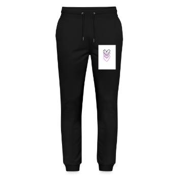 Drei-Herz-Farblinie - Stanley/Stella Unisex Bio Jogginghose Mover  - Schwarz - Vorne - Marisol (170cm) & Nik (191cm)