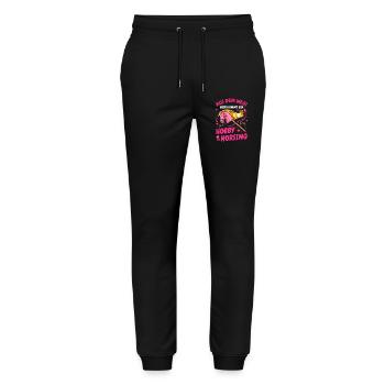 Aus dem Weg Hobby Horsing Girl Steckenpferd - Stanley/Stella Unisex Bio Jogginghose Mover  - Schwarz - Vorne - Marisol (170cm) & Nik (191cm)