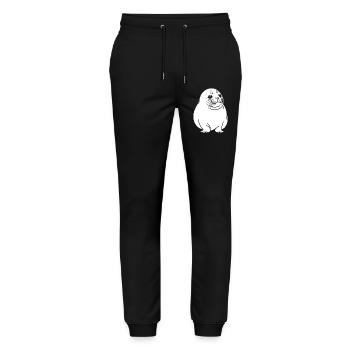 Moppelige Robbe One Line Tiermotiv - Stanley/Stella Unisex Bio Jogginghose Mover  - Schwarz - Vorne - Marisol (170cm) & Nik (191cm)