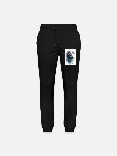 Aquarell-Koi und Kirschpagode - Stanley/Stella Unisex Bio Jogginghose Mover - Schwarz