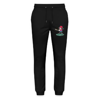Dog Baseball Baseball Bat - Stanley/Stella Mover Unisex Organic Jogging Trousers - black - Front - Marisol (170cm) & Nik (191cm)
