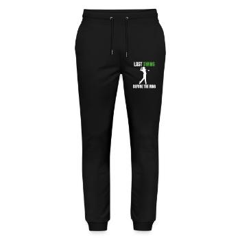 Golf-Junggesellenabschied - Stanley/Stella Unisex Bio Jogginghose Mover  - Schwarz - Vorne - Marisol (170cm) & Nik (191cm)