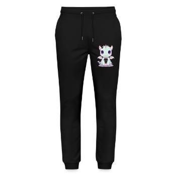 Mintdrache mit Flügeln - Stanley/Stella Unisex Bio Jogginghose Mover  - Schwarz - Vorne - Marisol (170cm) & Nik (191cm)