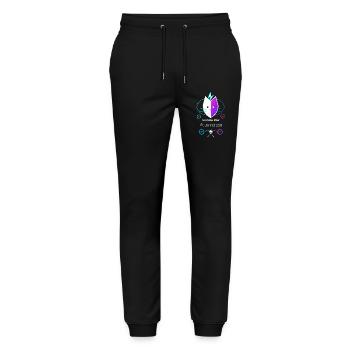 Antimatter Kitten - Stanley/Stella Mover Unisex Organic Jogging Trousers - black - Front - Marisol (170cm) & Nik (191cm)