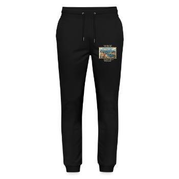 Norwegen Ålesund Vintage Reisemarke - Stanley/Stella Unisex Bio Jogginghose Mover  - Schwarz - Vorne - Marisol (170cm) & Nik (191cm)