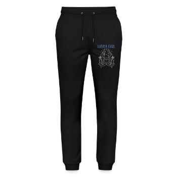 Sternzeichen Waage - Stanley/Stella Unisex Bio Jogginghose Mover  - Schwarz - Vorne - Marisol (170cm) & Nik (191cm)