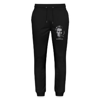Soren Kierkegaard Portrait with Cigar - Stanley/Stella Mover Unisex Organic Jogging Trousers - black - Front - Marisol (170cm) & Nik (191cm)