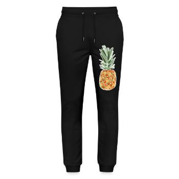 Tropische Ananas – Fruchtige Pop-Illustration - Stanley/Stella Unisex Bio Jogginghose Mover  - Schwarz - Vorne - Marisol (170cm) & Nik (191cm)