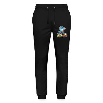 Dino Zähne putzen Schmerzen sparen Spruch Kinder - Stanley/Stella Unisex Bio Jogginghose Mover  - Schwarz - Vorne - Marisol (170cm) & Nik (191cm)