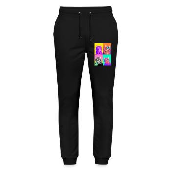 Cats American Curl Cat - Stanley/Stella Mover Unisex Organic Jogging Trousers - black - Front - Marisol (170cm) & Nik (191cm)