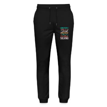 Citation d’assistant social : Résolution de problèmes Travail social - Pantalon de jogging bio MOVER Stanley/Stella unisexe - noir - Devant - Marisol (170cm) & Nik (191cm)