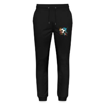 Football Graffiti - Pantalon de jogging bio MOVER Stanley/Stella unisexe - noir - Devant - Marisol (170cm) & Nik (191cm)