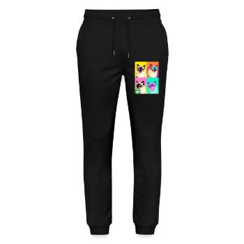 Cats Sacred Birman Cat - Stanley/Stella Mover Unisex Organic Jogging Trousers - black - Front - Marisol (170cm) & Nik (191cm)