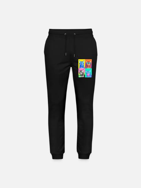 Cats Bengal Cat - Stanley/Stella Mover Unisex Organic Jogging Trousers - black