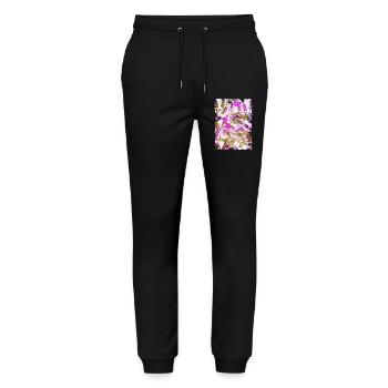 Tourbillon Tie-Dye Rosé néon - Pantalon de jogging bio MOVER Stanley/Stella unisexe - noir - Devant - Marisol (170cm) & Nik (191cm)