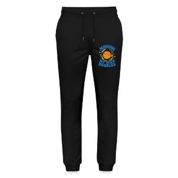 Minding My Own Bubbles Puffer Fish - Stanley/Stella Mover Unisex Organic Jogging Trousers - black - Front - Marisol (170cm) & Nik (191cm)
