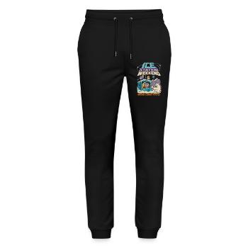 Eisstation Wochenende Winter Humor - Stanley/Stella Mover Unisex Organic Jogging Trousers - black - Front - Marisol (170cm) & Nik (191cm)