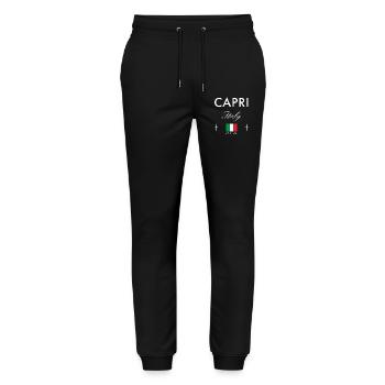 Capri Italie Coordonnées Souvenir de voyage - Pantalon de jogging bio MOVER Stanley/Stella unisexe - noir - Devant - Marisol (170cm) & Nik (191cm)