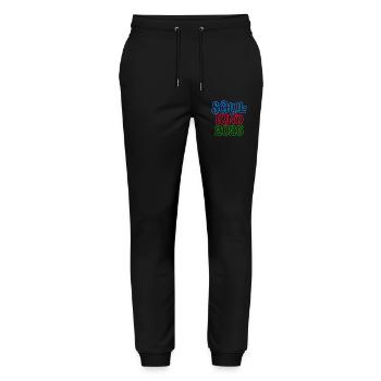 Schoolchild 2026 | Neon Optics | School enrollment - Stanley/Stella Mover Unisex Organic Jogging Trousers - black - Front - Marisol (170cm) & Nik (191cm)
