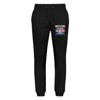 Cd-sammler Kompaktplatte Physisches Medium - Stanley/Stella Unisex Bio Jogginghose Mover  - Schwarz - Vorne - Marisol (170cm) & Nik (191cm)