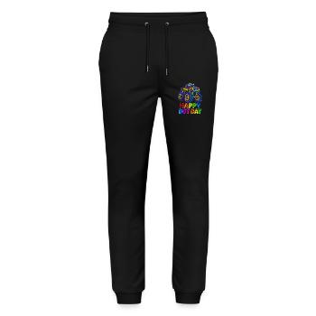 Happy Dot Day Monster Truck - Stanley/Stella Unisex Bio Jogginghose Mover  - Schwarz - Vorne - Marisol (170cm) & Nik (191cm)