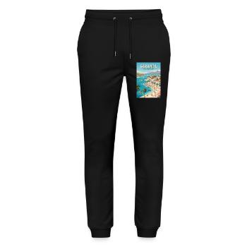 Erfahrung: Albanien Riviera und Saranda - Stanley/Stella Unisex Bio Jogginghose Mover  - Schwarz - Vorne - Marisol (170cm) & Nik (191cm)