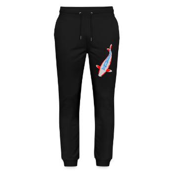 Koi - Nishikigoi - Stanley/Stella Unisex Bio Jogginghose Mover  - Schwarz - Vorne - Marisol (170cm) & Nik (191cm)
