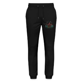 Camping Berge Nacht Zelt Natur Outdoor Abenteuer - Stanley/Stella Unisex Bio Jogginghose Mover  - Schwarz - Vorne - Marisol (170cm) & Nik (191cm)