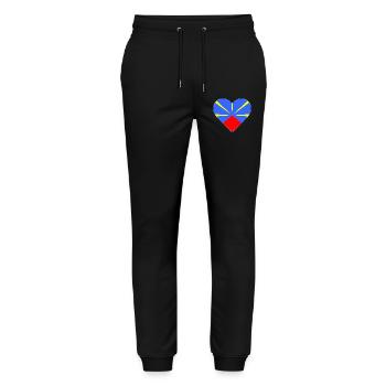 Herz Flagge die Insel des Treffens - Stanley/Stella Unisex Bio Jogginghose Mover  - Schwarz - Vorne - Marisol (170cm) & Nik (191cm)