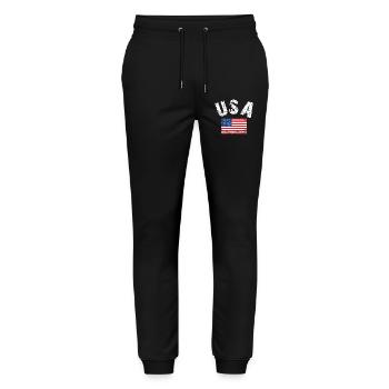 Drapeau des États-Unis - Pantalon de jogging bio MOVER Stanley/Stella unisexe - noir - Devant - Marisol (170cm) & Nik (191cm)