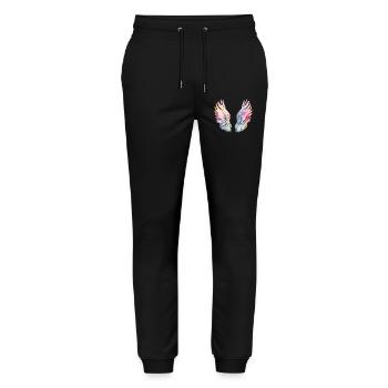 Ailes d'Ange Arc-en-ciel Angelwings - Pantalon de jogging bio MOVER Stanley/Stella unisexe - noir - Devant - Marisol (170cm) & Nik (191cm)