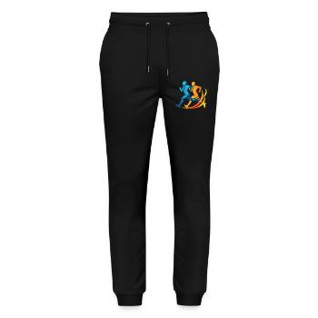 Jogger Comic Look - Stanley/Stella Mover Unisex Organic Jogging Trousers - black - Front - Marisol (170cm) & Nik (191cm)