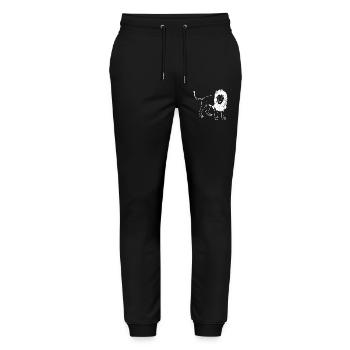 Lion lineart - Stanley/Stella Mover Unisex Organic Jogging Trousers - black - Front - Marisol (170cm) & Nik (191cm)