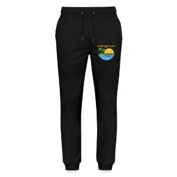 Orange Sun - Stanley/Stella Mover Unisex Organic Jogging Trousers - black - Front - Marisol (170cm) & Nik (191cm)