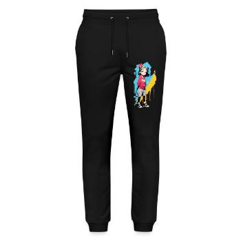 Street Art Girl 232343 - Stanley/Stella Mover Unisex Organic Jogging Trousers - black - Front - Marisol (170cm) & Nik (191cm)