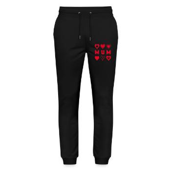 Rote Herzen Mama - Stanley/Stella Unisex Bio Jogginghose Mover  - Schwarz - Vorne - Marisol (170cm) & Nik (191cm)