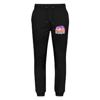 Reading polar bear in a color dream - Stanley/Stella Mover Unisex Organic Jogging Trousers - black - Front - Marisol (170cm) & Nik (191cm)