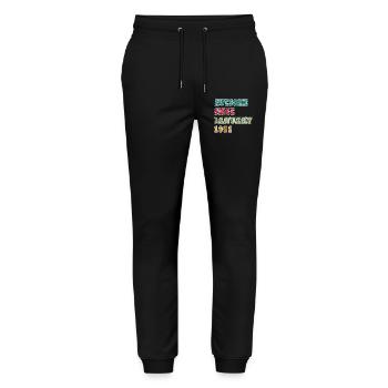 45th Birthday Vintage January Vintage 1981 - Stanley/Stella Mover Unisex Organic Jogging Trousers - black - Front - Marisol (170cm) & Nik (191cm)