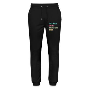February 1991 Birthday Gift - Stanley/Stella Mover Unisex Organic Jogging Trousers - black - Front - Marisol (170cm) & Nik (191cm)