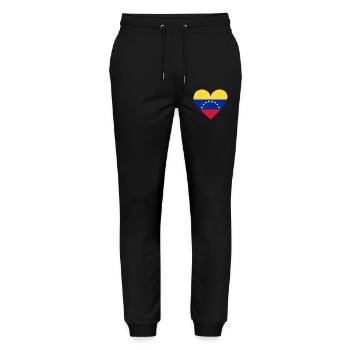 Venezuela Heart Flag Design - Stanley/Stella Mover Unisex Organic Jogging Trousers - black - Front - Marisol (170cm) & Nik (191cm)