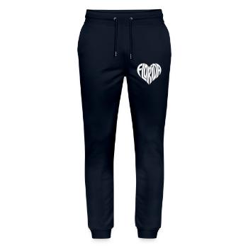 Florida Herz Typo - Stanley/Stella Unisex Bio Jogginghose Mover  - Navy - Vorne - Marisol (170cm) & Nik (191cm)