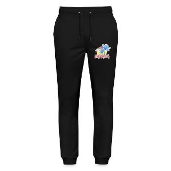 Geschenk für Samana - Stanley/Stella Unisex Bio Jogginghose Mover  - Schwarz - Vorne - Marisol (170cm) & Nik (191cm)