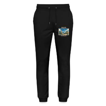 Estland Saaremaa Vintage Reisemarke - Stanley/Stella Unisex Bio Jogginghose Mover  - Schwarz - Vorne - Marisol (170cm) & Nik (191cm)