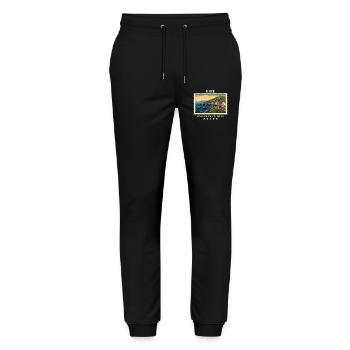 Irland Dingle Vintage Reisemarke - Stanley/Stella Unisex Bio Jogginghose Mover  - Schwarz - Vorne - Marisol (170cm) & Nik (191cm)
