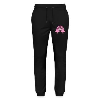 Boho Rainbow Pink Girl Birth Baby Baby Shower - Stanley/Stella Mover Unisex Organic Jogging Trousers - black - Front - Marisol (170cm) & Nik (191cm)