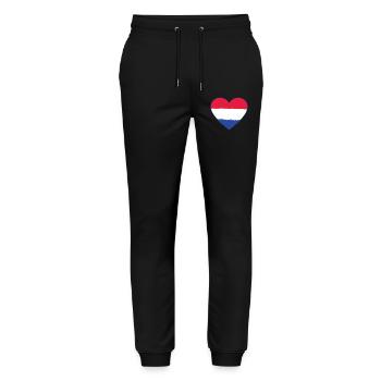 Holland Flag Heart used - Stanley/Stella Mover Unisex Organic Jogging Trousers - black - Front - Marisol (170cm) & Nik (191cm)